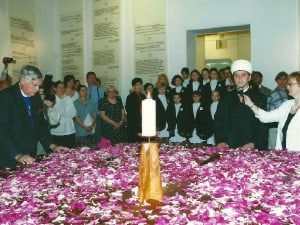 Blessings at the Peace Table with Imam and Dean Morton.