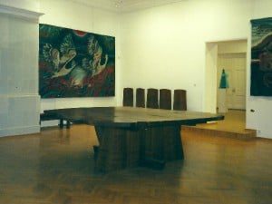 Gathering at the Nakashima Sacred Peace Table for the Peoples of Russia and all Europe at the Russian Academy of Arts.