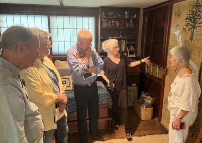 CAP visit, October, 2023: from left to right: Jon Yarnall, Bill Whitaker, Michael Henry, Wendy Jessup, and Mira Nakashima in the Family House