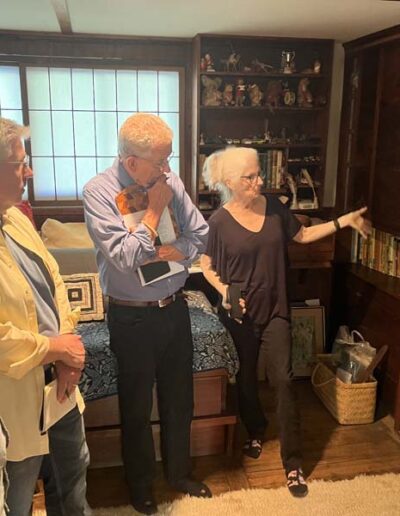 CAP visit, October, 2023: from left to right: Jon Yarnall, Bill Whitaker, Michael Henry, Wendy Jessup, and Mira Nakashima in the Family House